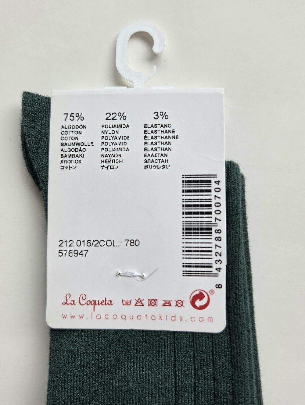 Condor Green Ribbed Knee Socks - Picture 2 of 3
